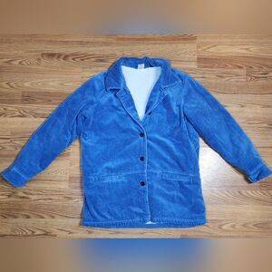 Blair blue cotton corduroy Sherpa lined chore coat size Medium